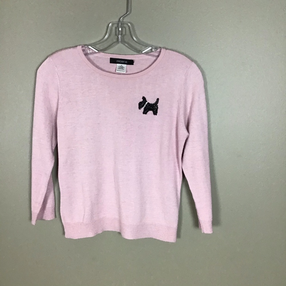 Arden B, Sz M, pink silk & cashmere blend sweater